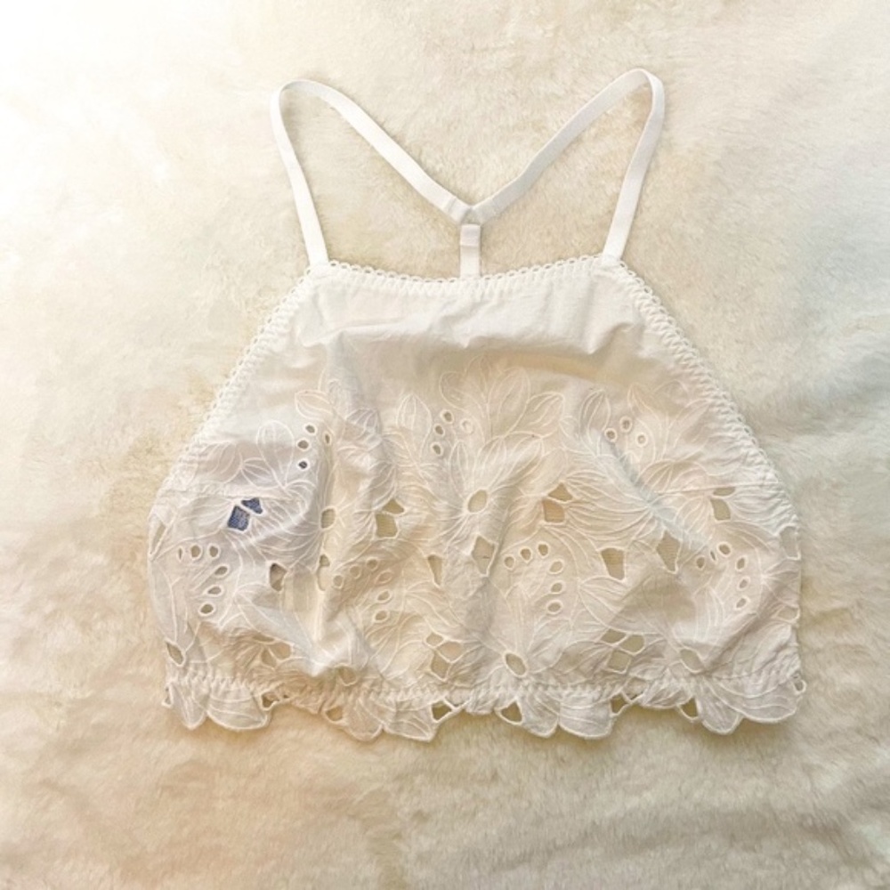 Free People Bralette June Lace Eyelet Crop Top - Picture 4 of 6